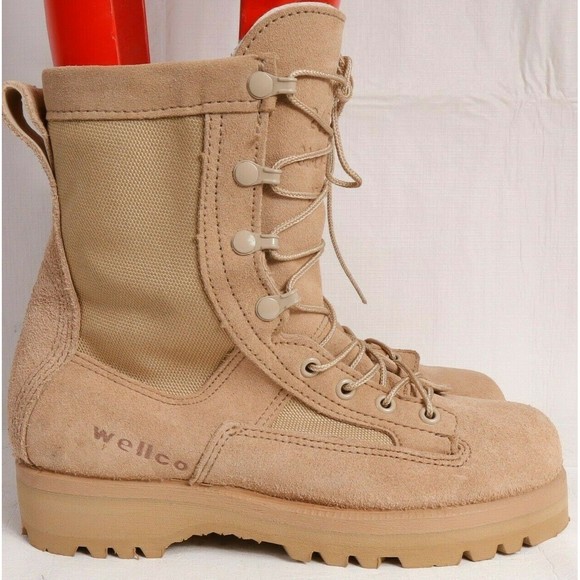 Wellco US Army Military Tactical Combat Desert Tan Boots Vibram Men\'s Size 6 W main image 6